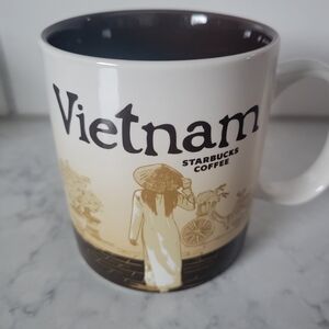 Starbucks Vietnam Mug with Cream and Brown Design